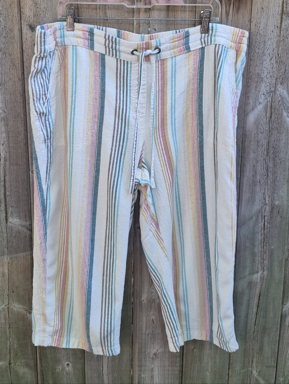 Per Se Size 1x Drawstring Capri Pants
